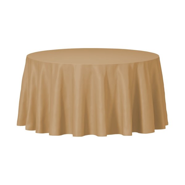 Smarty Had A Party 84 Gold Round Disposable Plastic Tablecloths 96 Tablecloths, 96PK 823270-G-CASE